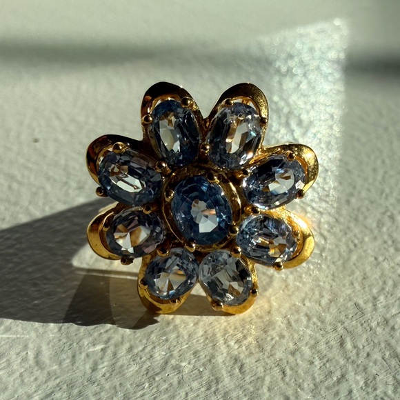 3/$100 Cornflower Blue Flower Ring Size 6.75 - Picture 9 of 12